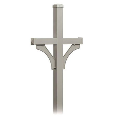 SALSBURY INDUSTRIES Salsbury Industries 4872NIC Deluxe Mailbox Post 2 Sided for 2 Mailboxes In-Ground Mounted - Nickel 4872NIC